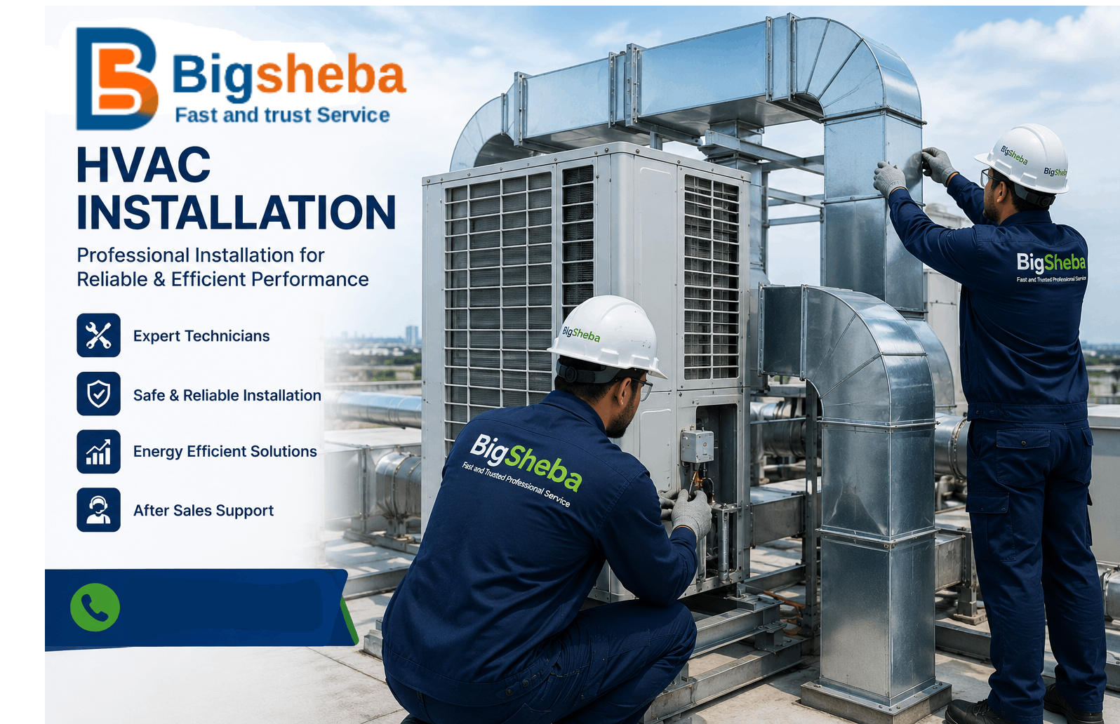 Professional HVAC installation service by BigSheba with certified engineers for residential, commercial, and industrial buildings across Bangladesh